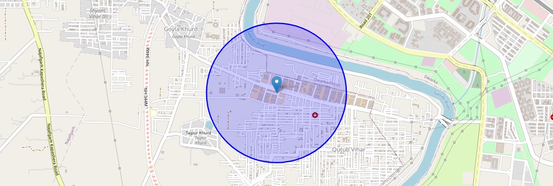 Location Map of Goyla Village, Delhi