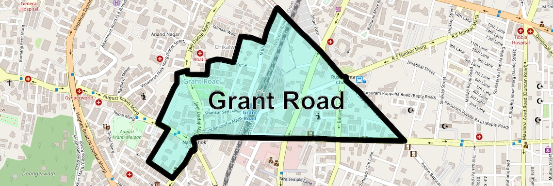 Location Map of Grant Road, Mumbai