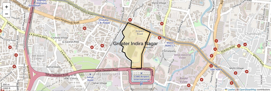 Location Map of Greater Indira Nagar, Mumbai