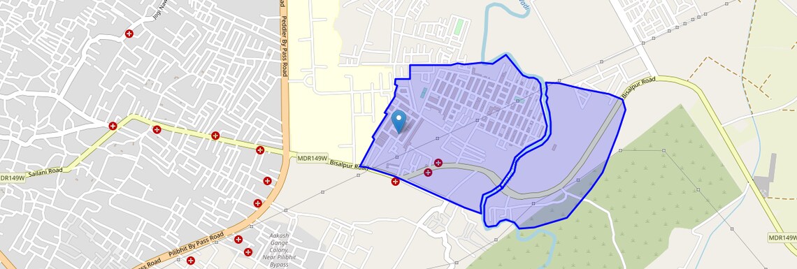Location Map of Green Park Colony, Bareilly