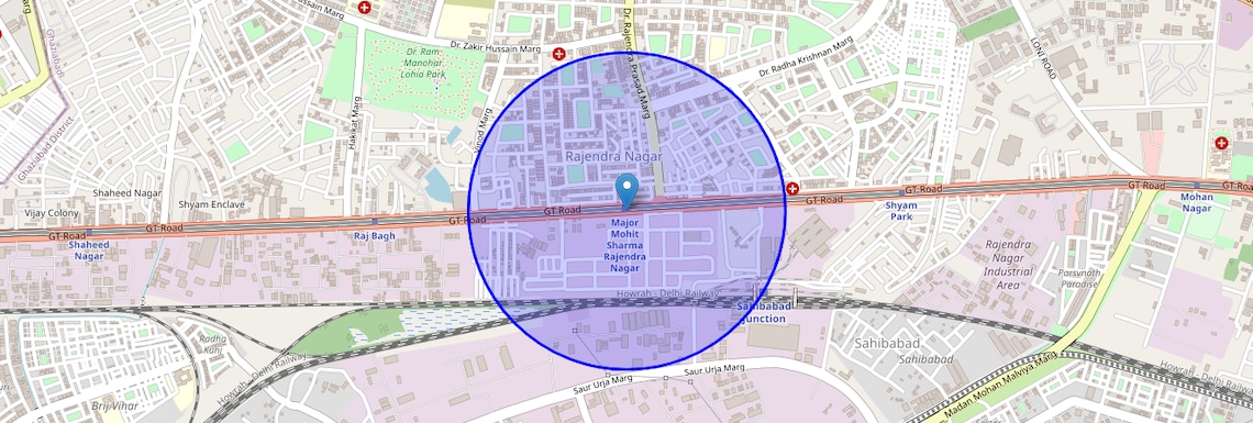 Location Map of Gt Road, Ghaziabad