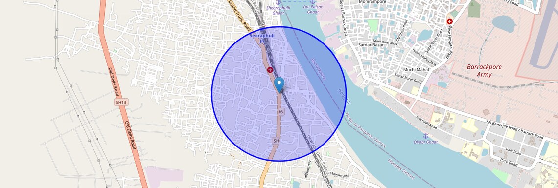 Location Map of GT Road, Kolkata