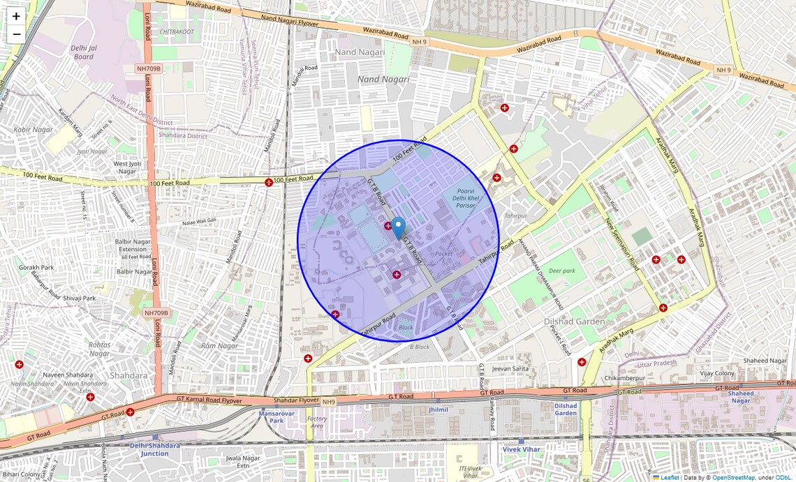 Location Map of Gtb Enclave, Delhi