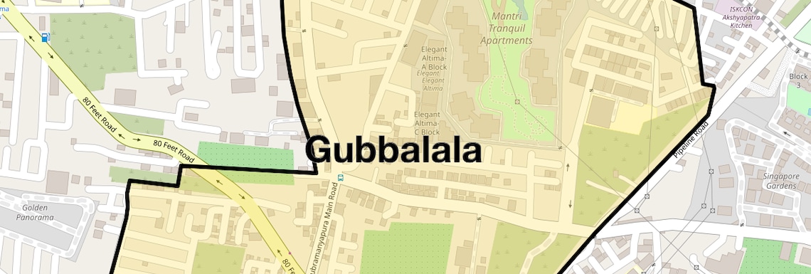 Location Map of Gubbalala, Bangalore