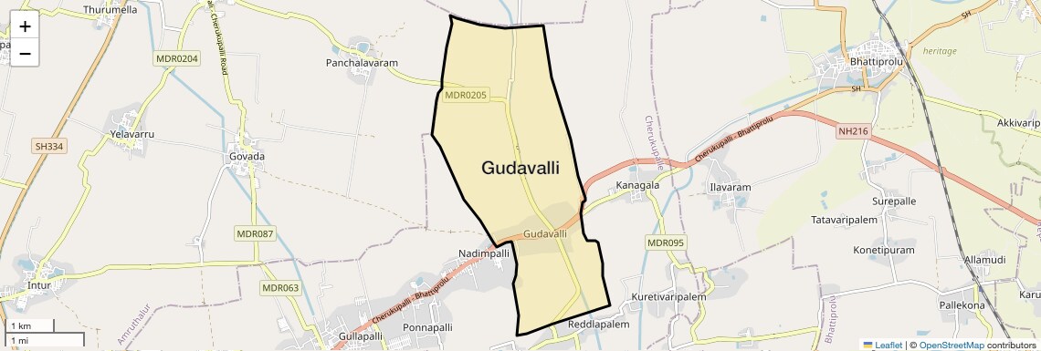 Location Map of Gudavalli, Vijayawada