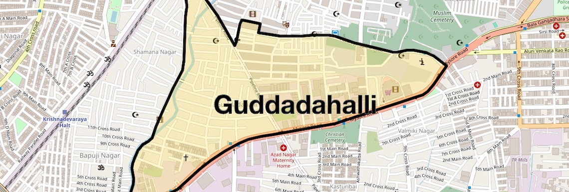 Location Map of Guddadahalli, Bangalore