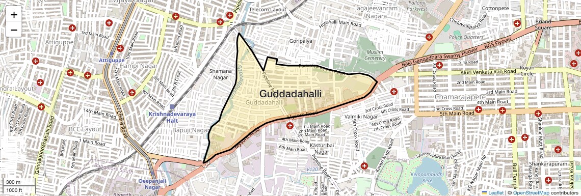 Location Map of Guddadahalli, Bangalore