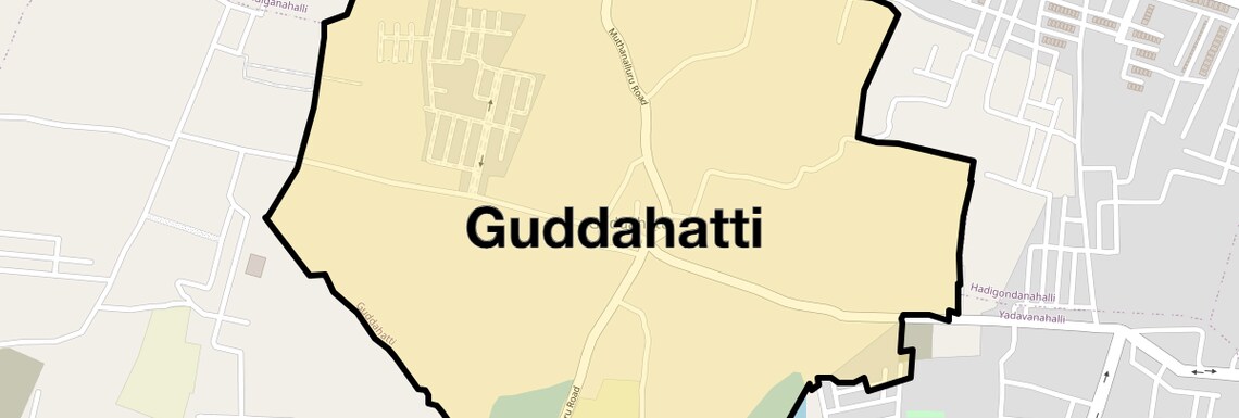 Location Map of Guddahatti, Bangalore