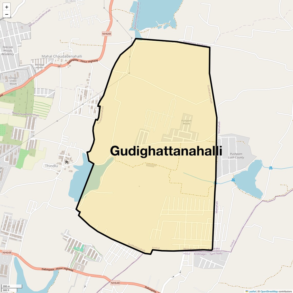 Location Map of Gudighattanahalli, Bangalore