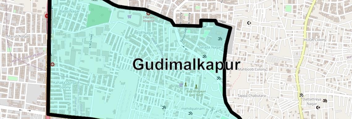 Location Map of Gudimalkapur, Hyderabad