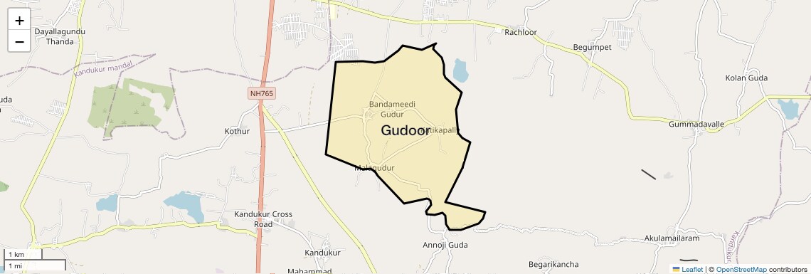 Location Map of Gudoor, Hyderabad