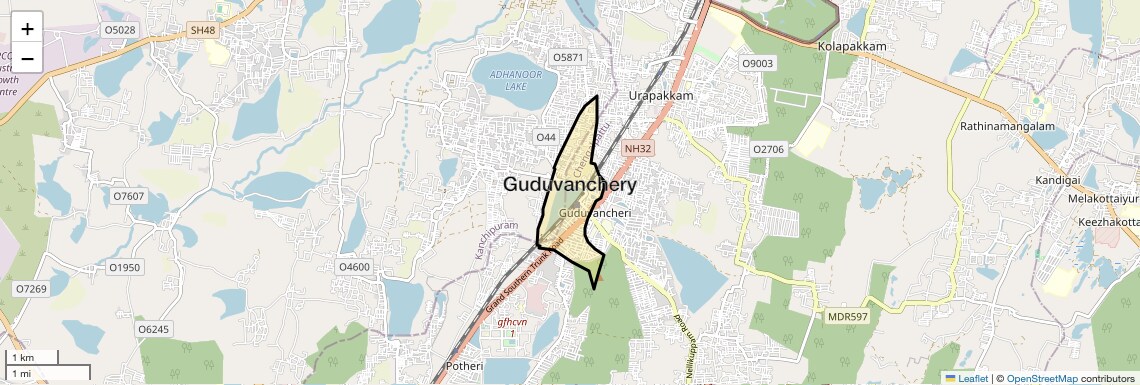 Location Map of Guduvanchery, Chennai