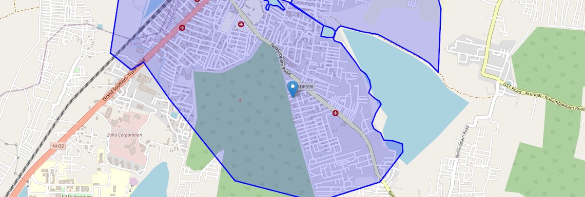 Location Map of Guduvanchery, Chennai