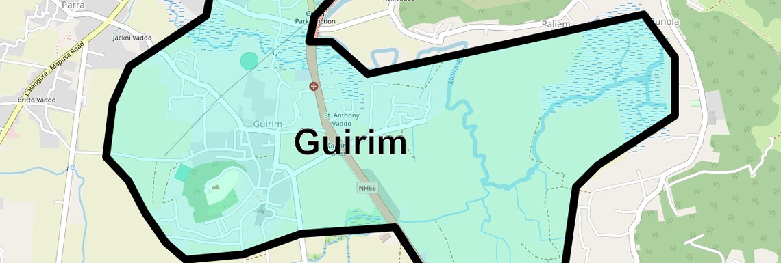 Location Map of Guirim, Goa