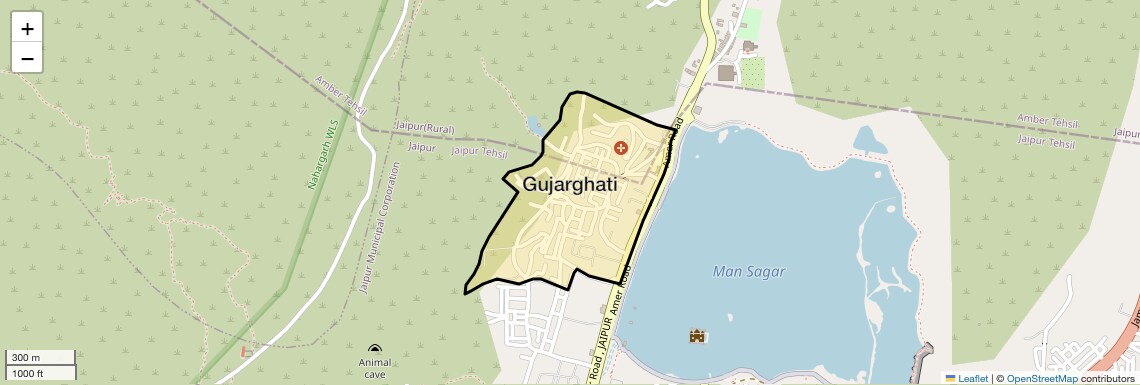 Location Map of Gujarghati, Jaipur