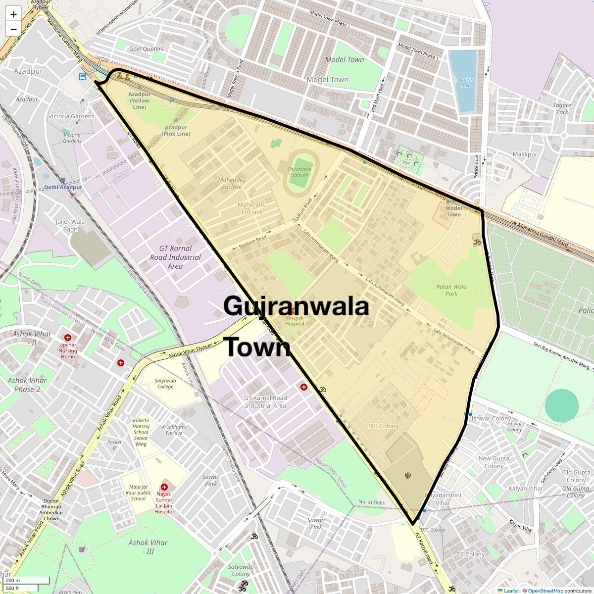 Check Time Travel of Gujranwala Town, Delhi