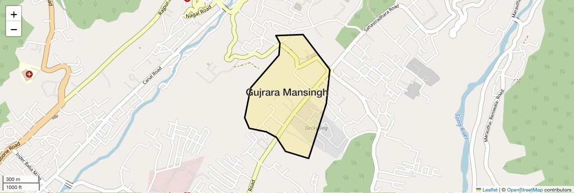 Location Map of Gujrara Mansingh, Dehradun