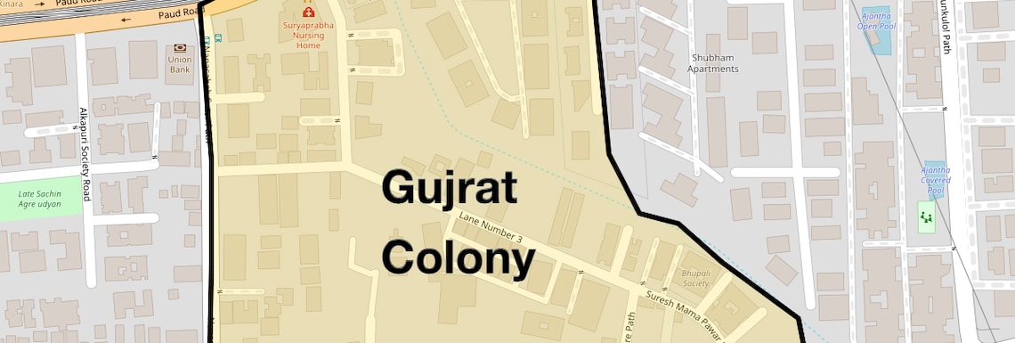 Location Map of Gujrat Colony, Pune