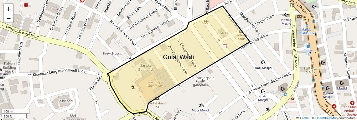 Location Map of Gulal Wadi, Mumbai