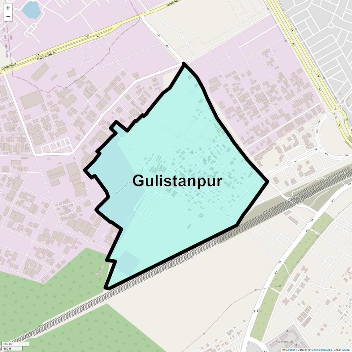 Location Map of Gulistanpur, Greater Noida