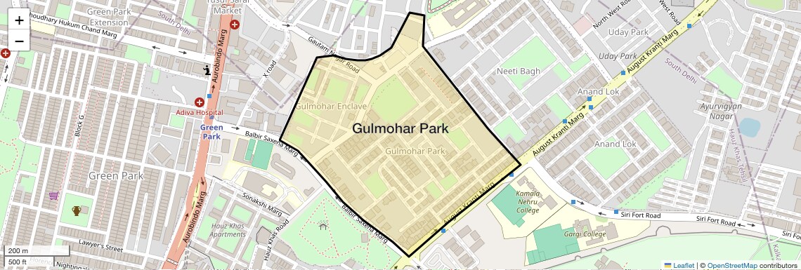 Gulmohar Park Map