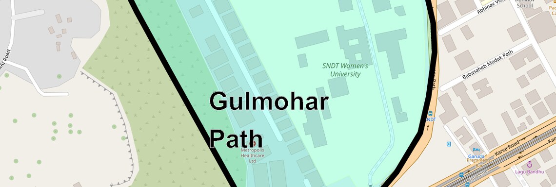 Location Map of Gulmohar Path, Pune