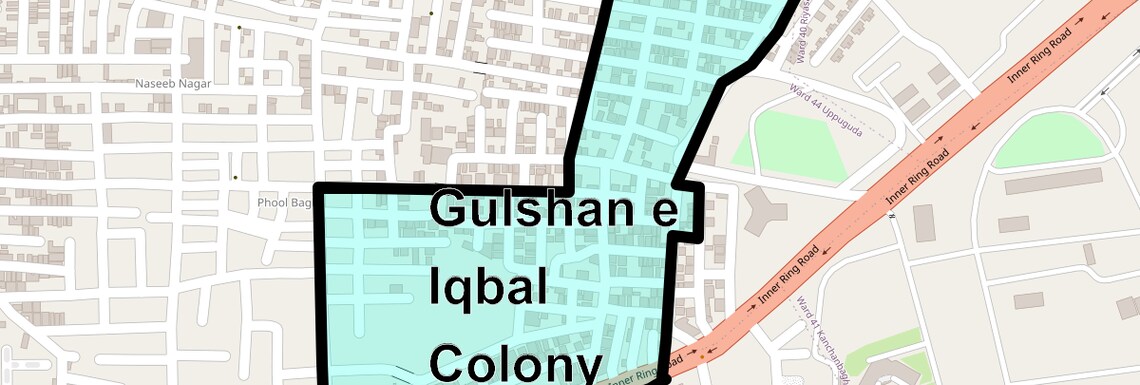 Location Map of Gulshan e Iqbal Colony, Hyderabad