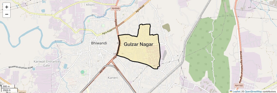 Location Map of Gulzar Nagar, Thane