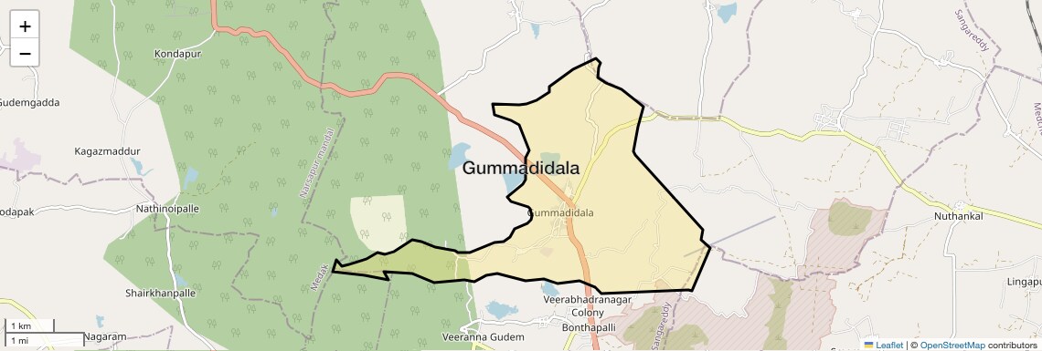 Location Map of Gummadidala, Hyderabad