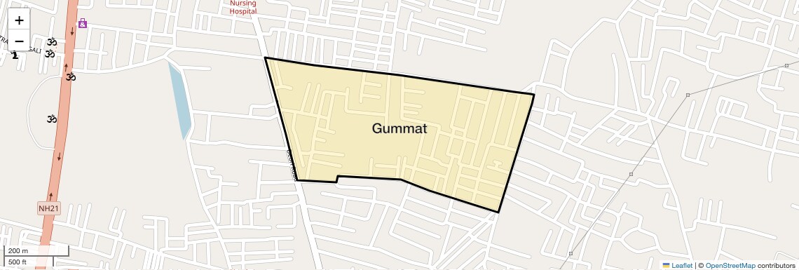 Location Map of Gummat, Agra