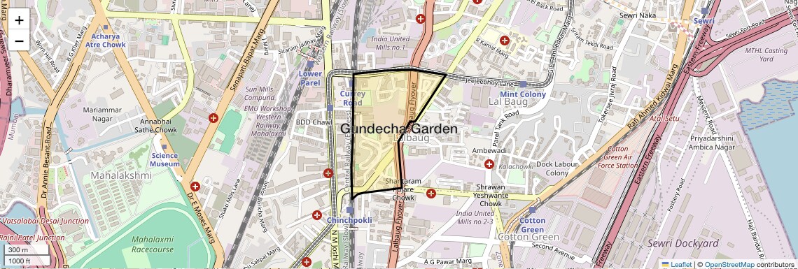 Location Map of Gundecha Garden, Mumbai