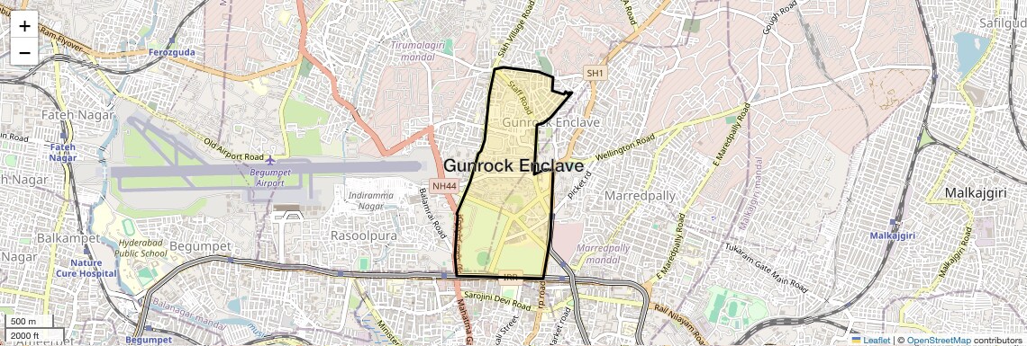 Location Map of Gunrock Enclave, Hyderabad