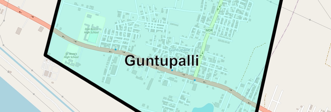 Location Map of Guntupalli, Vijayawada