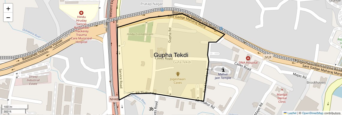 Location Map of Gupha Tekdi, Mumbai