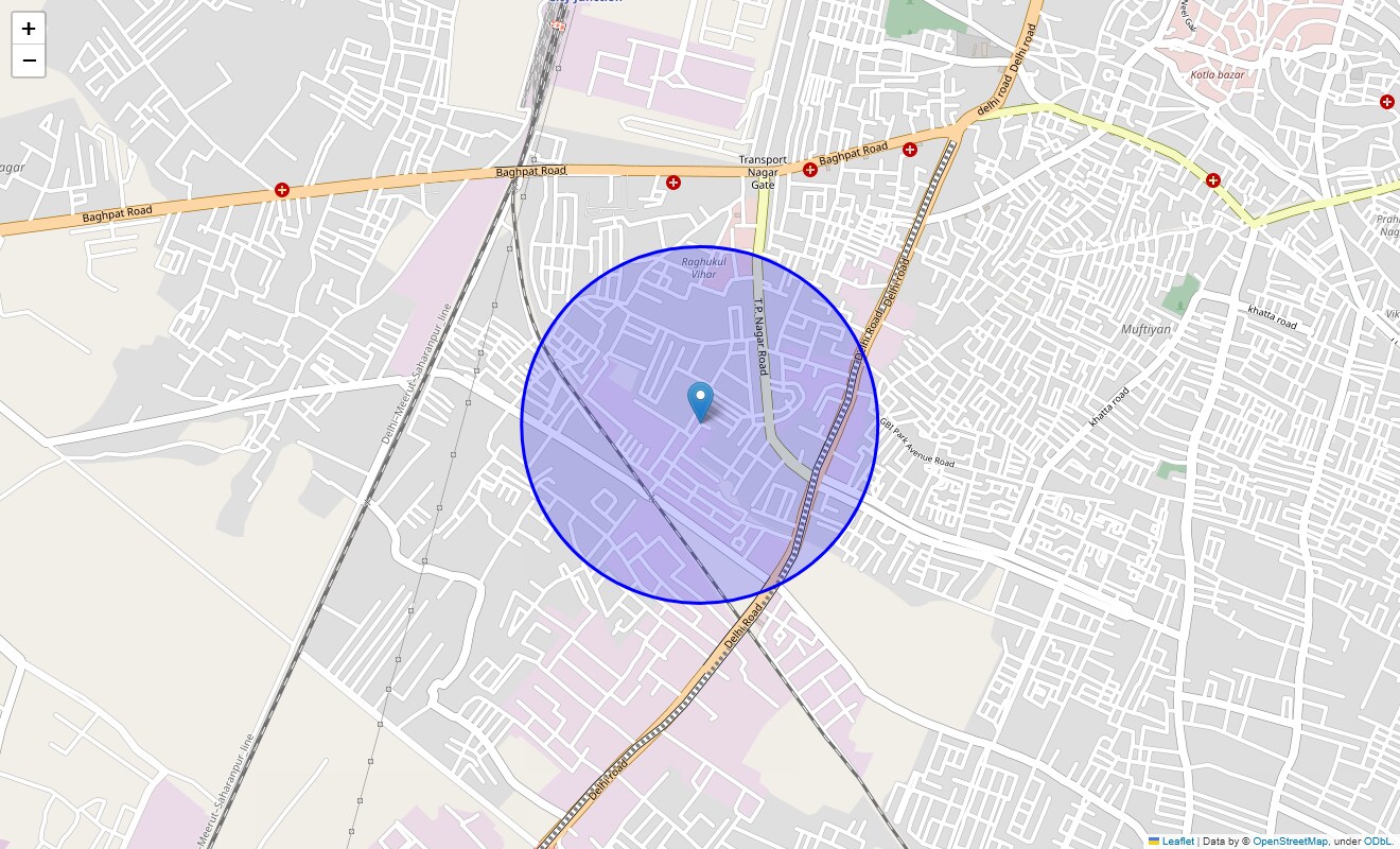 Location Map of Gupta Colony, Meerut