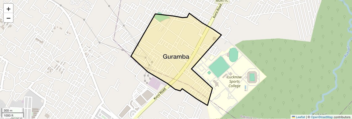 Location Map of Guramba, Lucknow