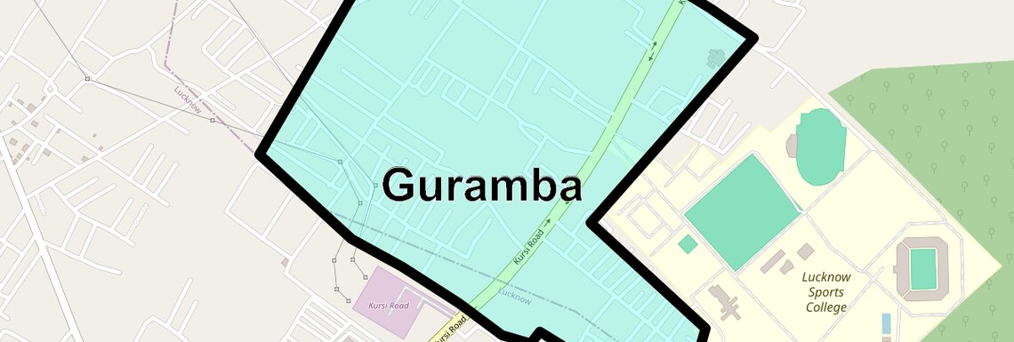 Location Map of Guramba, Lucknow