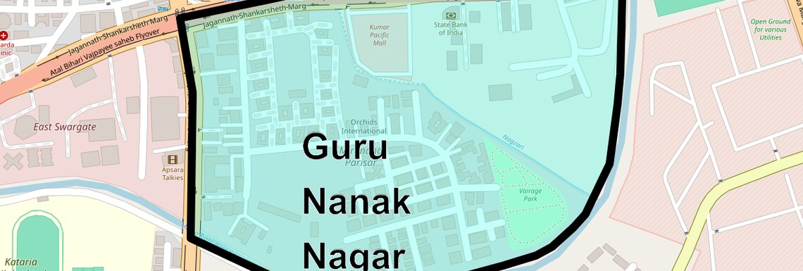 Location Map of Guru Nanak Nagar, Pune