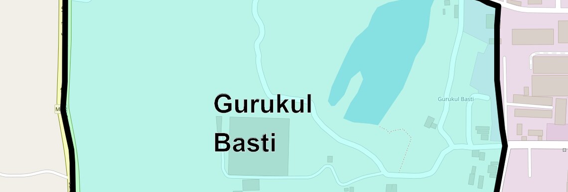 Location Map of Gurukul Basti, Faridabad