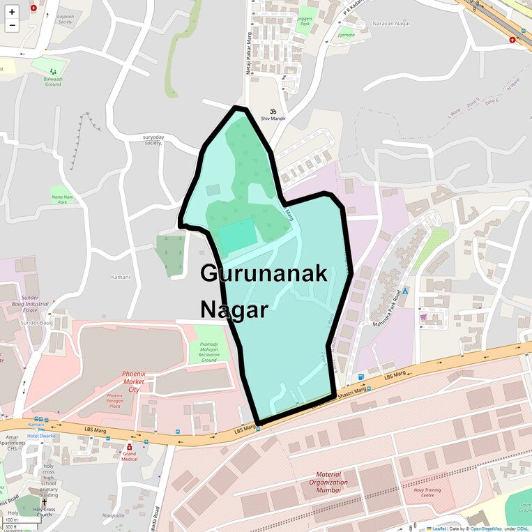 Location Map of Gurunanak Nagar