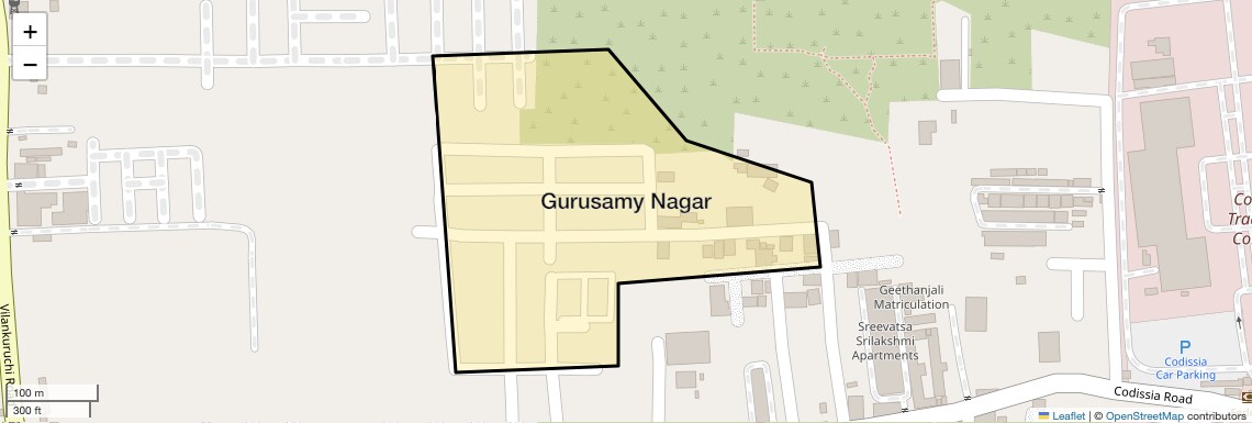 Location Map of Gurusamy Nagar, Coimbatore