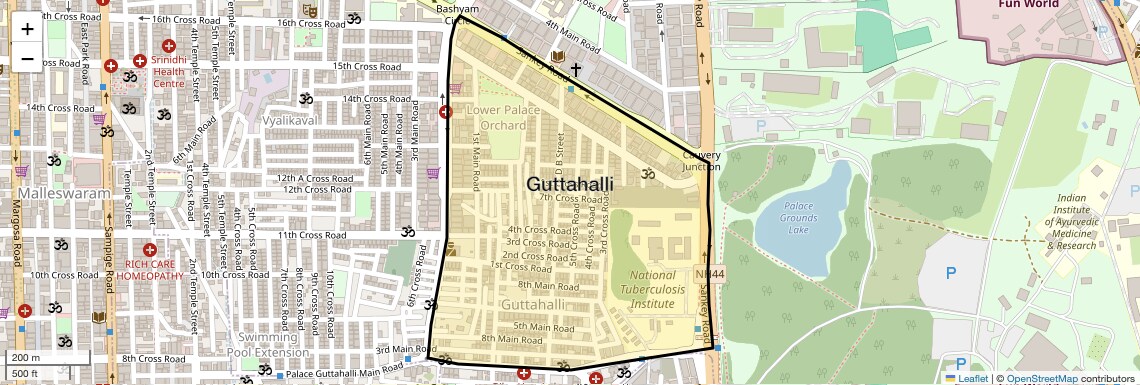 Location Map of Guttahalli, Bangalore