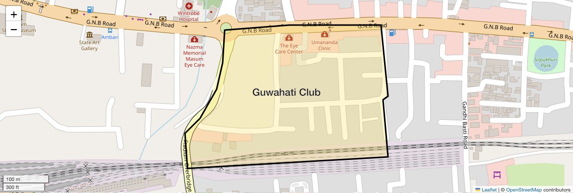 Location Map of Guwahati Club, Guwahati