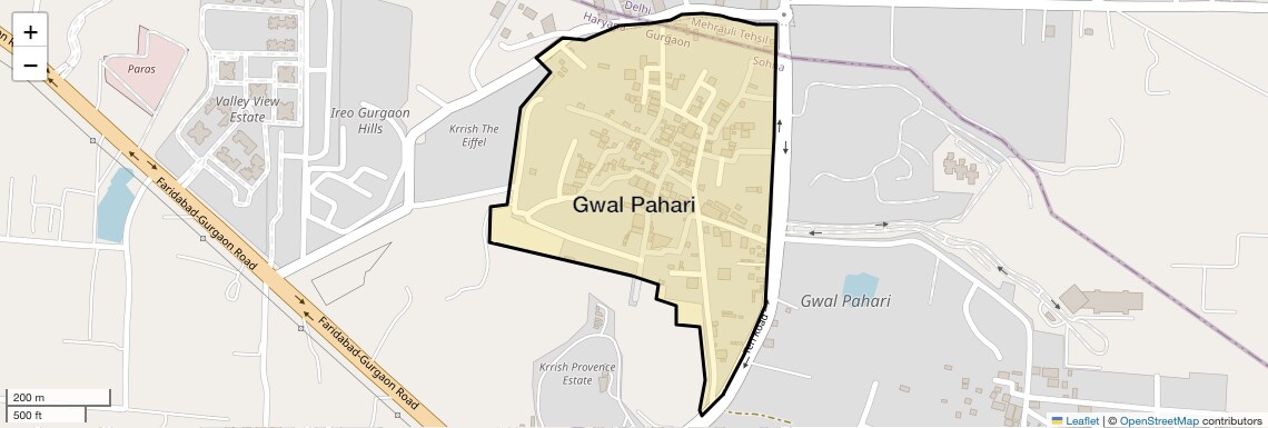 Location Map of Gwal Pahari, Gurgaon