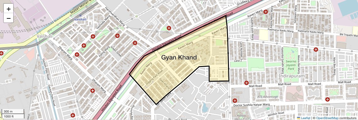 Location Map of Gyan Khand, Ghaziabad