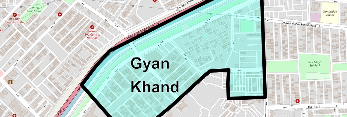 Location Map of Gyan Khand, Ghaziabad