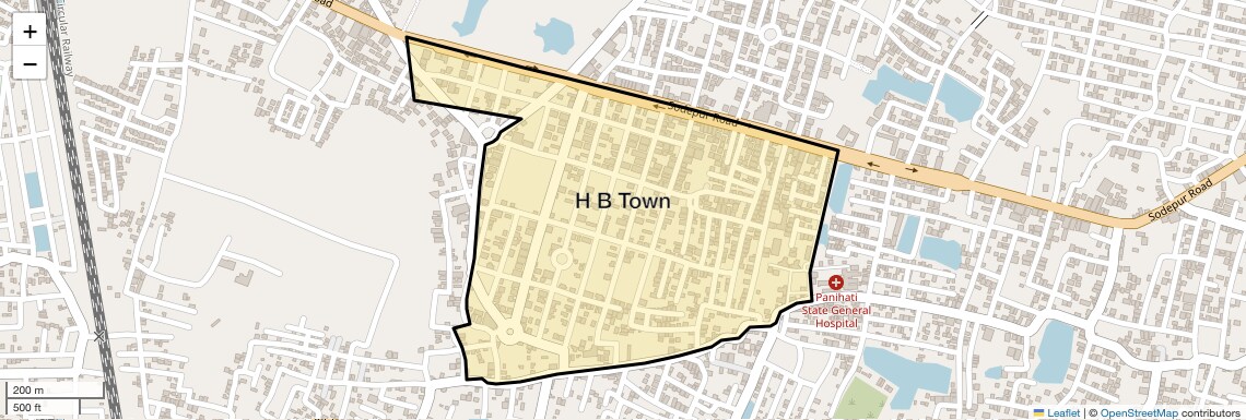 Location Map of H B Town, Kolkata