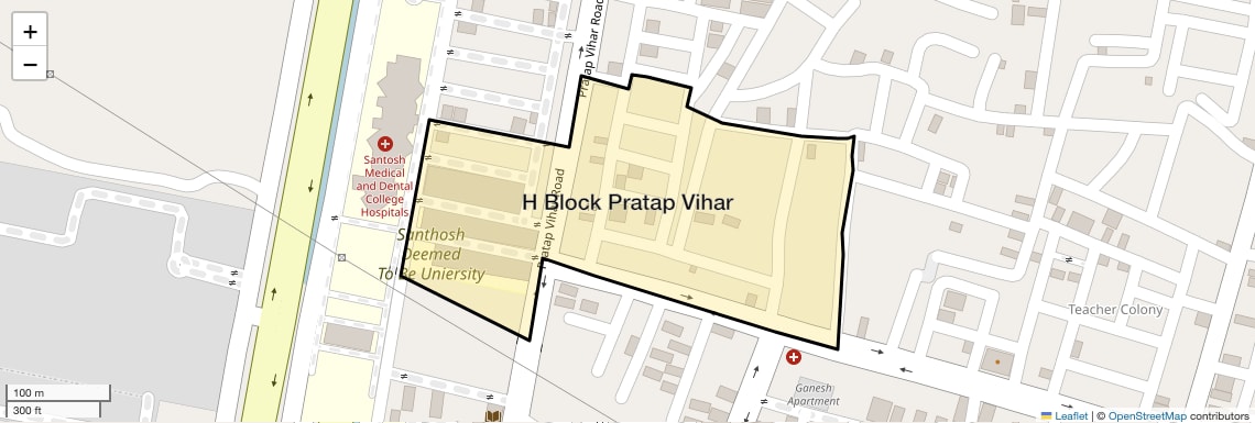 Location Map of H Block Pratap Vihar, Ghaziabad