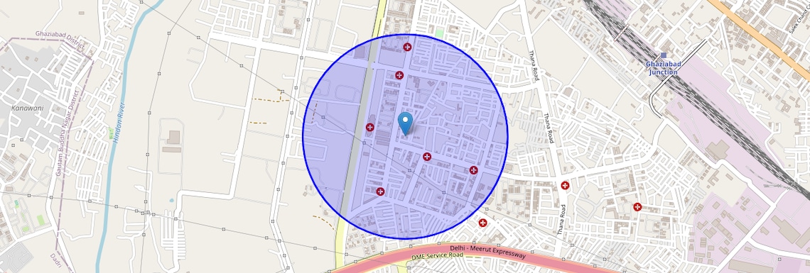 Location Map of H Block Pratap Vihar, Ghaziabad