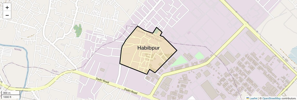 Location Map of Habibpur, Greater Noida